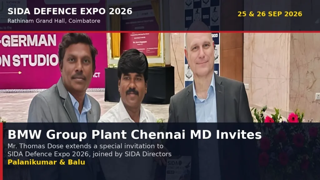 BMW Group Plant Chennai MD Invited to SIDA Defence Expo 2026 | Coimbatore Defence Ecosystem