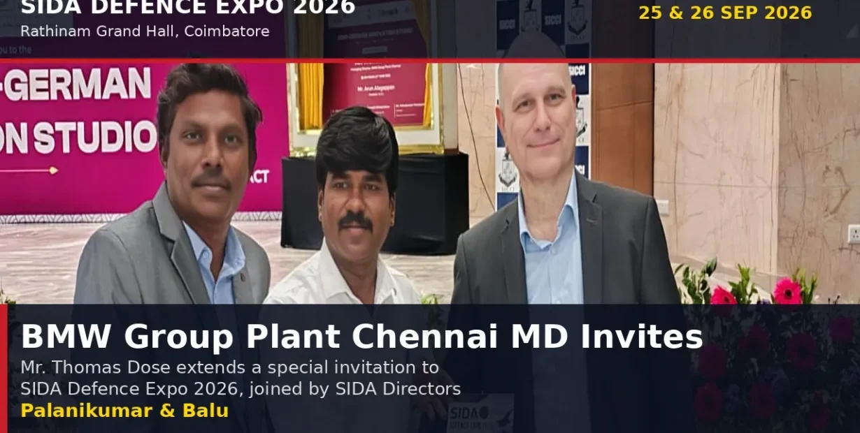 BMW Group Plant Chennai MD Invited to SIDA Defence Expo 2026 | Coimbatore Defence Ecosystem